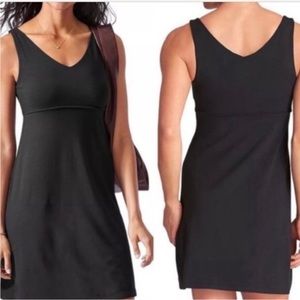 Athleta Women S Black Soft Knit Easy Travel Pullover V-Neck Santorini Tank Dress